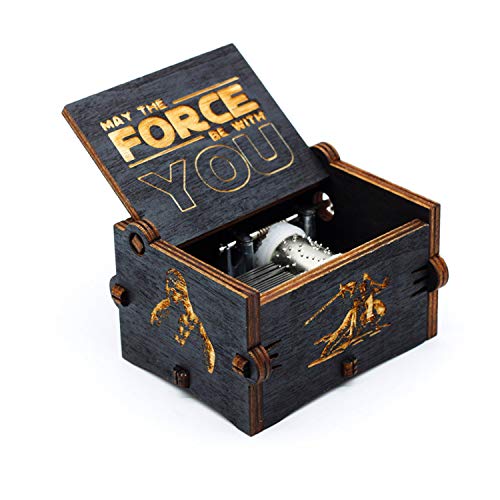 Caja de música de Star Wars de madera negra, caja...