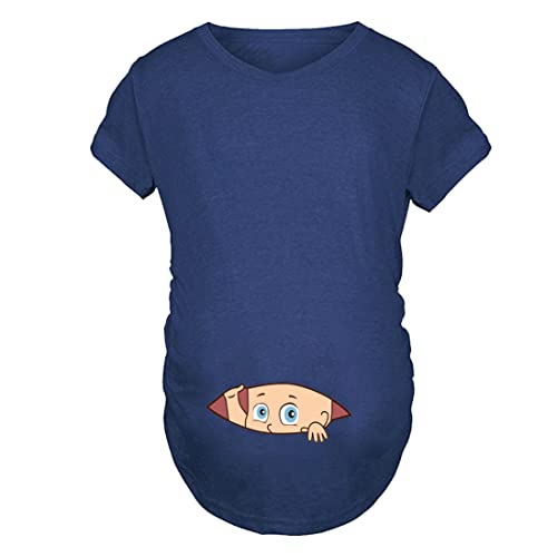 Camiseta divertida de maternidad de manga corta...