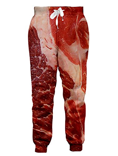 chicolife Unisex 90 Carne Pantalones Novedad...