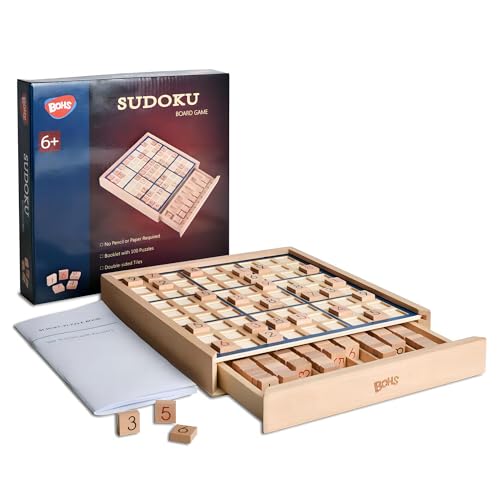 BOHS Juego de Mesa Sudoku de Madera con Cajón -...