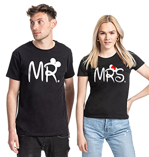 Couple Pareja T-Shirt Set Mr. & Mrs. Mickey Minnie...