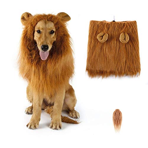 SUNREEK Dog Lion Mane, Lion Mane Wig Costumes for...