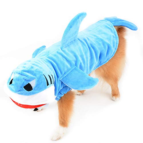 PAIDEFUL Disfraz de tiburón para mascotas para...