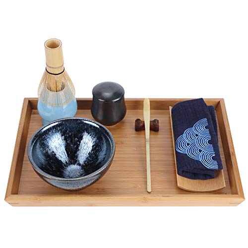 Bandeja de té de bambú japonés, portátil,...