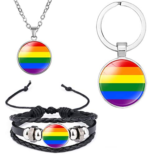 DEESSEPRO® 3pcs LGBT Rainbow Pride Gay Bracelet,...