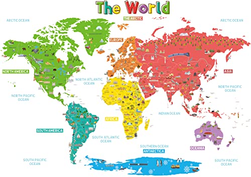 DECOWALL SG-1902S The Big World Map Pegatinas de...