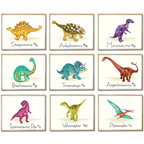9 Piezas Impresiones de Pared de Dinosaurio...