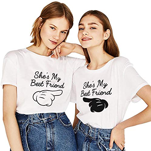 BFF Best Friends Mujer Niñas T-Shirt Pareja She...
