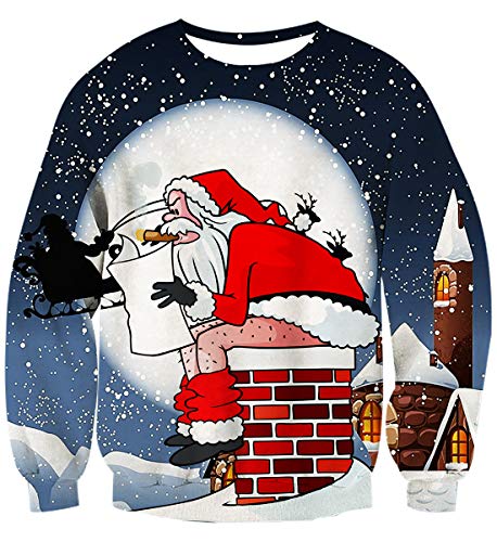 uideazone Unsiex Ugly Christmas Jumper 3D Impreso...