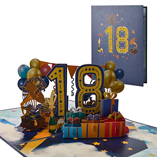 AIBAOBAO 18 Años Tarjeta de Cumpleaños 3D,...