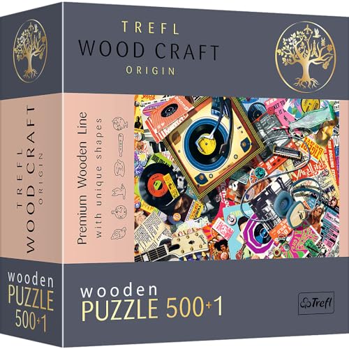 Trefl-500+1 Piezas, Wood Craft, Formas...