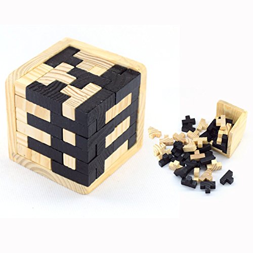 DMZK Juego Puzzle Madera Cubo 3D Rompecabezas para...