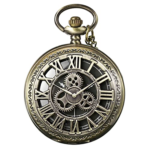 MORFONG Reloj de bolsillo vintage de cuarzo con...