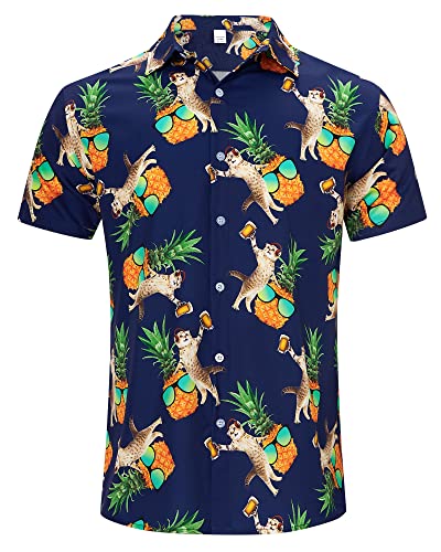 RAISEVERN Camisas Hawaianas para Hombre Casual con...