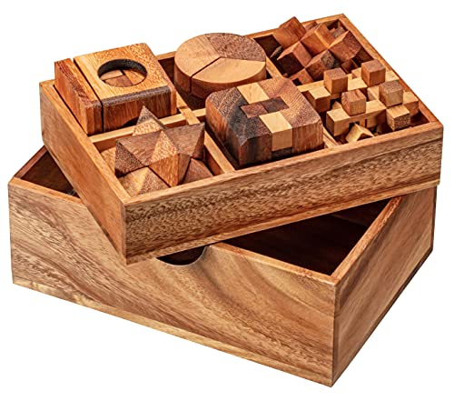 Zederello Caja de madera con 6 juegos de...