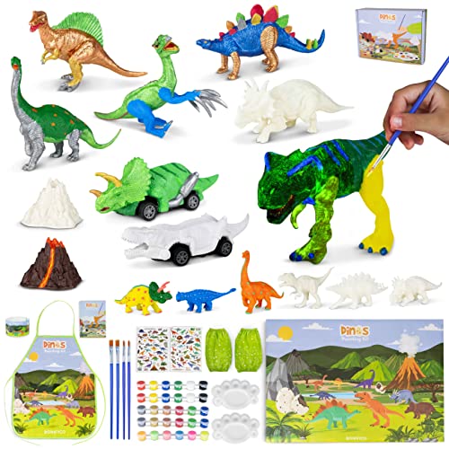 BONNYCO Dinosaurios Juguetes con 16 Figuras para...