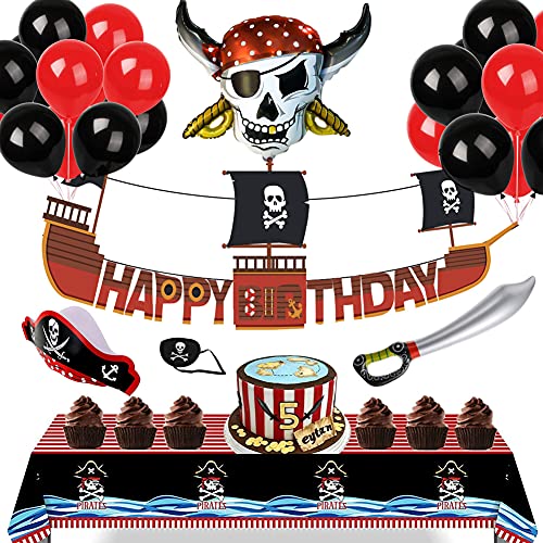 48x Barco pirata Decoraciones de cumpleaños para...