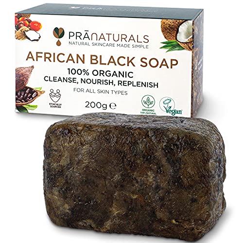 PraNaturals Jabón Negro Africano 200g, Orgánico...