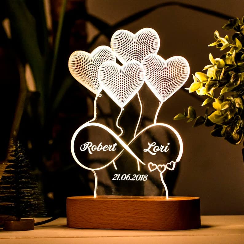 Transparent Gift Lámpara de Mesa 3D Led...