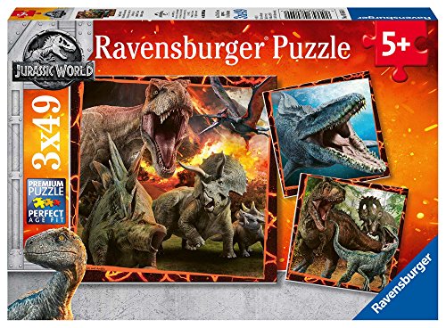 Ravensburger - Puzzle 3 x 49, Jurassic World...