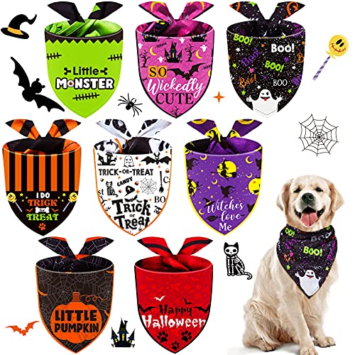 8 Bandanas de Perros de Halloween Pañuelo...